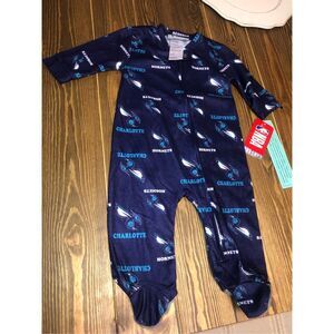 NBA Charlotte Hornets Sleeper Footed Pajamas Infant size 3-6 months NWT